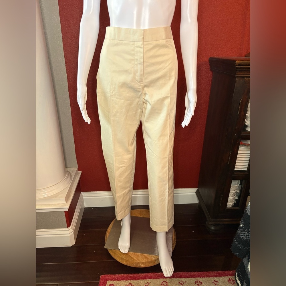 Jil Sander Cropped Cotton Straight Leg Pants - Butter - Size 38 - Picture 5 of 12